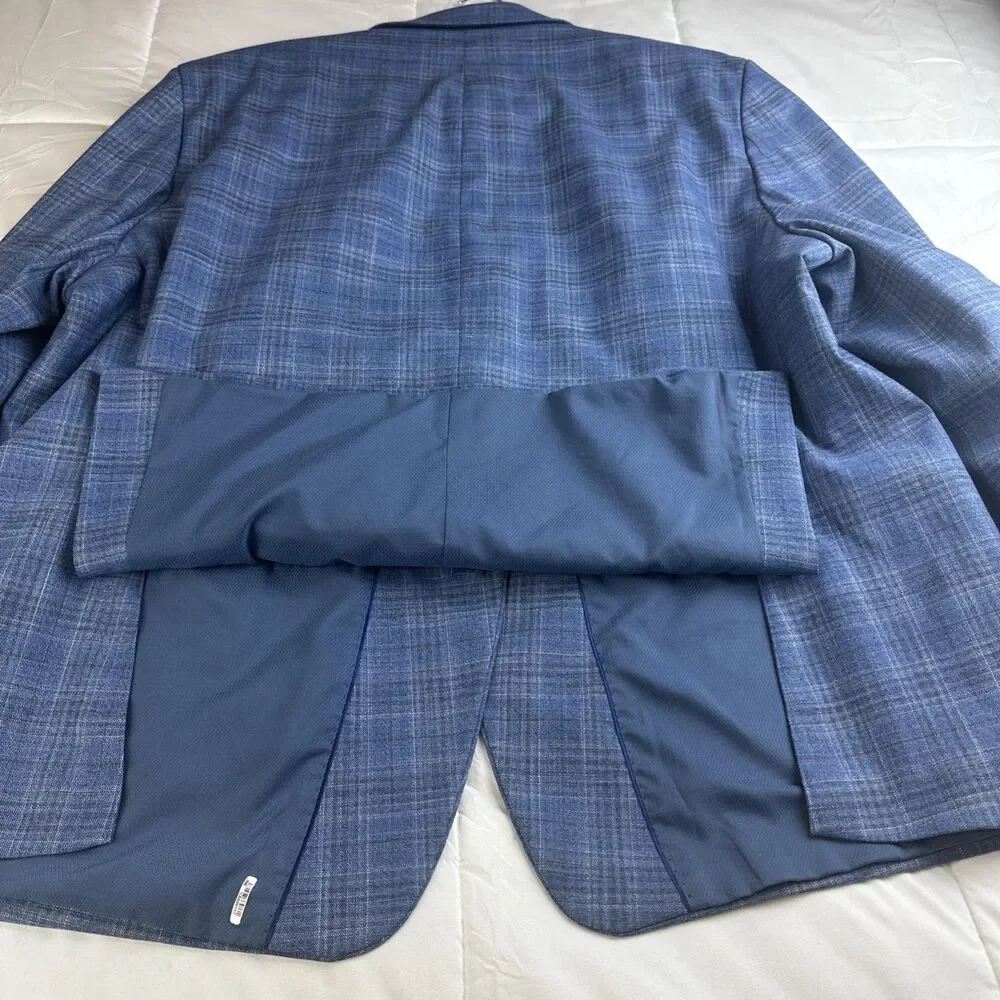 Apt. 9 Men’s Blue Plaid 2-Button Notch Lapel Blazer Sport Coat 54R